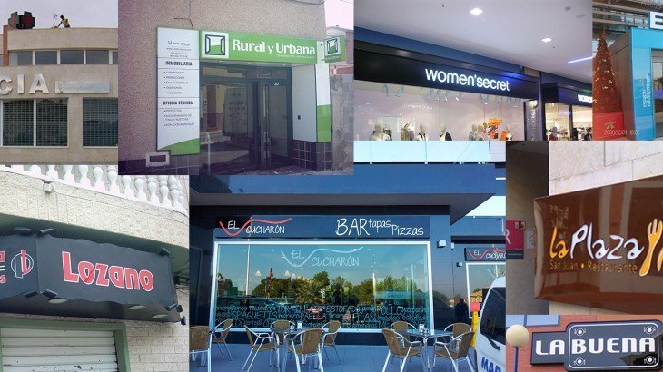 collage rótulos en Murcia