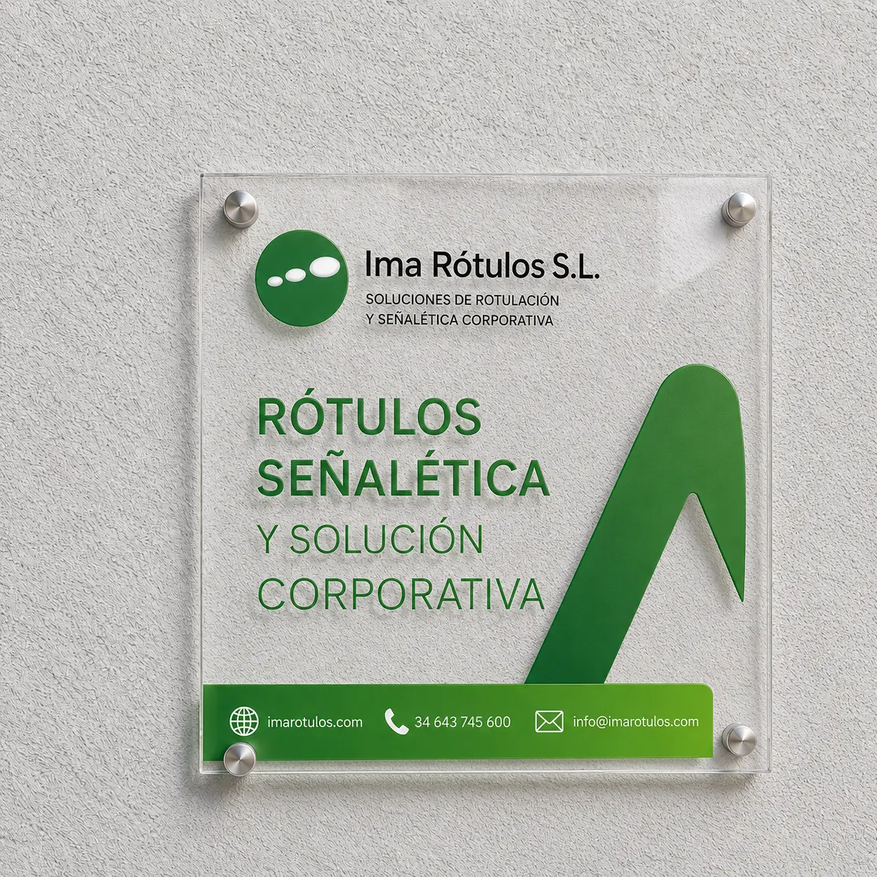 Placa de empresa de metacrilato